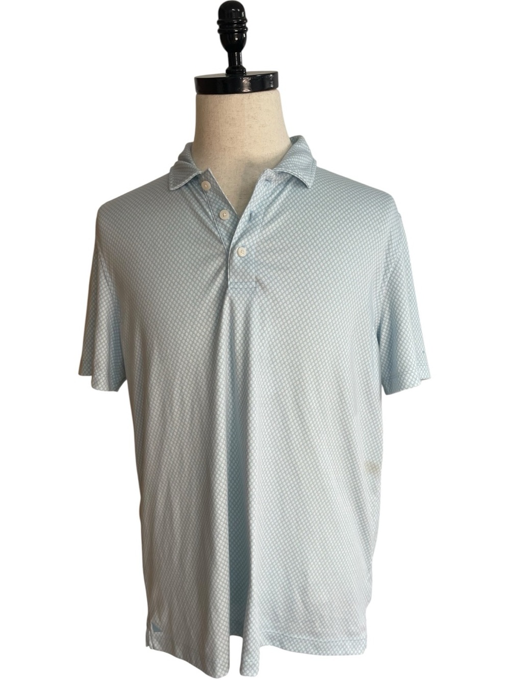 UNTUCKit Chen Printed Wrinkle Free Polo Blue White